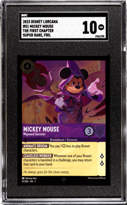 2023 SGC 10 Disney Lorcana #51 Mickey Mouse Super Rare Foil SGC 10 GEM MINT - Image 1