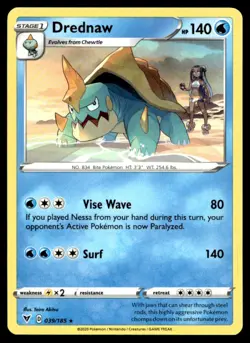 Drednaw SWSH04: Vivid Voltage 039/185 MP Pokemon TCG | Buy 1 Get 2 Free - Image 1