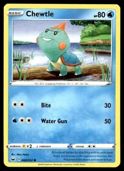 Chewtle SWSH01: Sword & Shield Base Set 060/202 MP Pokemon TCG | Buy 1 Get 2 Fre - Image 1