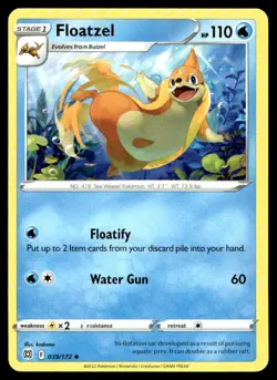 Floatzel SWSH09: Brilliant Stars 039/172 MP Pokemon TCG | Buy 1 Get 2 Free - Image 1