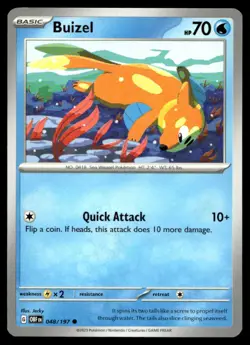 Buizel SV03: Obsidian Flames 048/197 MP Pokemon TCG | Buy 1 Get 2 Free - Image 1