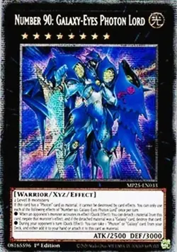 Yugioh MP25-EN033 Number 90: Galaxy-Eyes Photon Lord Starlight Rare MINT - Image 1