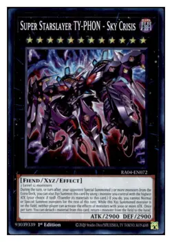 Yugioh Super Starslayer TY-PHON - Sky Crisis RA04-EN072 Super Rare 1st Ed NM - Image 1