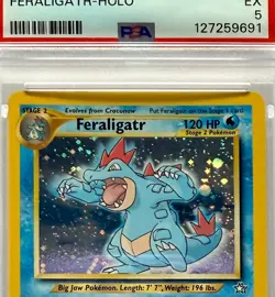 Pokemon Neo Genesis #5 Feraligatr Holo 2000 PSA 5 Excellent - Image 2