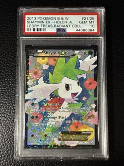 2013 Pokemon Legendary Treasures Full Art Shaymin 21 Radiant Collection PSA 10 - Image 1
