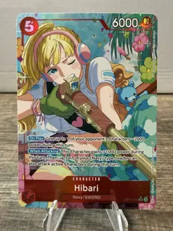 One Piece A Fist of Divine Speed Hibari OP11-010 Alternate Alt Art Super Rare NM - Image 1