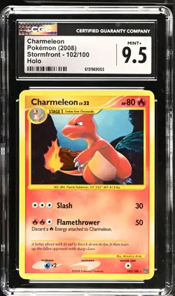 CGC 9.5 MINT+ Charmeleon 102/100 Holo Stormfront Pokemon Card - Image 1