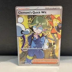 Pokemon TCG Clemonts Quick Wit Surging Sparks Special Illustration Card - Image 1