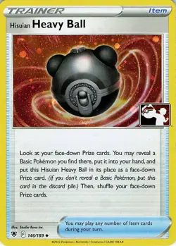 Hisuian Heavy Ball Holo Prize Pack Series Cards 146/189 NM/LP - Image 1