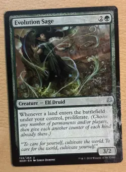 MTG Evolution Sage Card, War Of The Spark, Heavily Played - Image 1