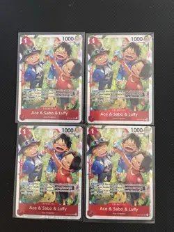 One Piece TCG OP13-007 Ace & Sabo & Luffy SR X4 Playset Card Game CCG English NM - Image 1