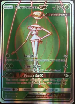 Pheromosa GX (Full Art) 140/156 Sm-Ultra Prism Holo Near Mint Ungraded Poke Card - Image 1
