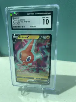 Rotom V 045/159 Crown Zenith CGC 10 Gem Mint Holo Ultra Rare Pokemon Card TCG NM - Image 1