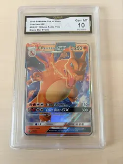 Charizard GX SM211 Black Star Promo Graded GMA 10 Pokemon Card Hidden Fates - Image 1