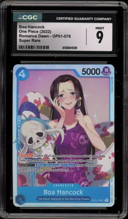 Pokemon Boa Hancock PRB01 Japanese Super Rare OP01-078 CGC 9 Mint - Image 1