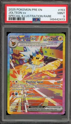 Pokemon Jolteon ex Prismatic Evolutions Special Illustration Rare #153 PSA 9 - Image 1