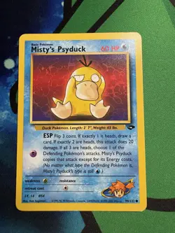 Pokemon TCG Gym Challenge Misty's Psyduck Card 90/132 Regular Common Non-Holo - Image 1