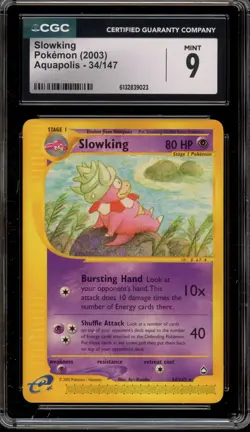 Pokemon Slowking Aquapolis Rare #34 CGC 9 Mint - Image 1