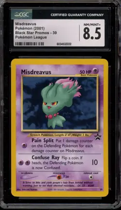Pokemon Misdreavus Pokemon League Black Star Promo #39 CGC 8.5 - Image 1