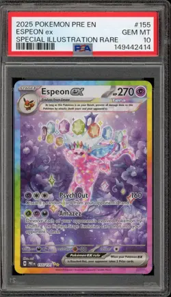 Pokemon Espeon ex Prismatic Evolutions Special Illustration Rare #155 PSA 10 - Image 1