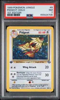 1999 Pokemon Jungle 1st Edition #8 Pidgeot Holo PSA 7 NM - Image 1