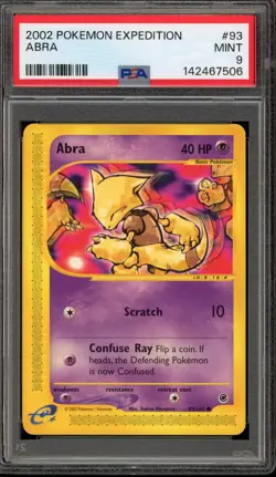 Pokemon Abra Expedition #93 PSA 9 Mint - Image 1