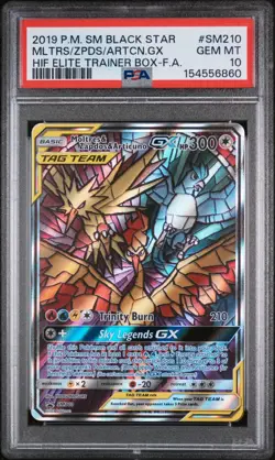 2019 POKEMON SM BLACK STAR PROMO FULL ART/MOLTRES & ZAPDOS & ARTICUNO GX PSA 10 - Image 3