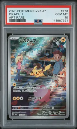 2023 Pokemon TCG Japanese SV2a 173/165 AR Pikachu Art Rare Holo PSA 10 - Image 1