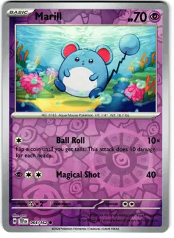 Marill Reverse Holo 64/162 Pokemon SV: Temporal Forces - Image 1