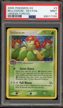 Pokemon Bellossom EX Unseen Forces Reverse Holo Rare #3 PSA 9 Mint - Image 1