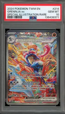 Pokemon Greninja ex Twilight Masquerade Special Illustration Rare #214 PSA 10 - Image 1