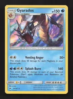 Gyarados 33/147 Holo Rare Burning Shadows Pokemon Holo Near Mint - Image 1