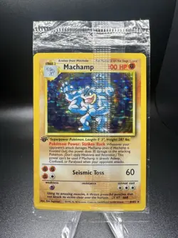Pokemon TCG Sealed 1st Edition Machamp Base Set Holo Rare 8/102 see DESC - Image 1