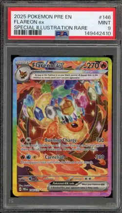 Pokemon Flareon ex Prismatic Evolutions Special Illustration Rare #146 PSA 9 - Image 1