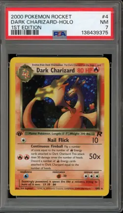 Pokemon Dark Charizard Team Rocket 1st Edition Holo Rare #4 PSA 7 - Image 1