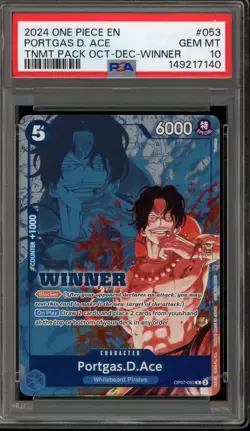 One Piece CCG Portgas.D.Ace Tournament Pk. Oct-Dec Winner OP07-053 PSA 10 - Image 1