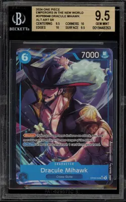 One Piece CCG Dracule Mihawk Emperors In the New World Alt Art OP09-048 BGS 9.5 - Image 1