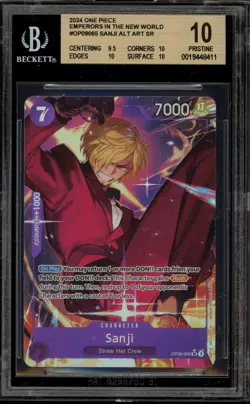 One Piece CCG Sanji Emperors In the New World Alt Art OP09-065 BGS 10 Pristine - Image 1