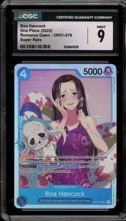 One Piece Boa Hancock PRB01 Japanese Super Rare OP01-078 CGC 9 Mint - Image 1
