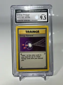 Pokemon Card Energy Retrieval 81/102 Base Set Graded CGC 9.5 Mint - Image 1