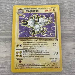 Magneton 11/62 Holo Rare Fossil Pokemon Card Vintage - Image 1