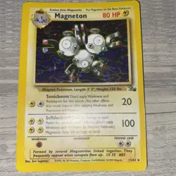 Magneton 11/62 Holo Rare Fossil Pokemon Card Vintage - Image 2