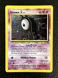 Unown A - 14/75 - Pokemon Neo Discovery Unlimited Holo Rare Card WOTC LP - Image 1