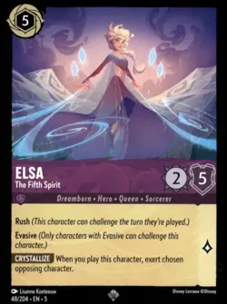 Disney Lorcana Elsa The Fifth Spirit Super Rare Card 48/204 NO FOIL - Image 1