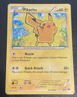 Pikachu 5/12 McDonald’s Promo 2013 Confetti Holo Pokemon Card English - Image 1