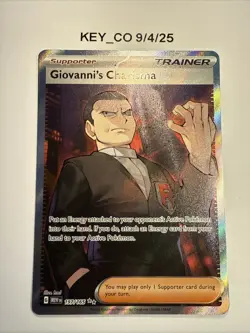 Pokemon TCG Giovanni's Charisma Holo Card 197/165 Scarlet & Violet 151 Series - Image 1