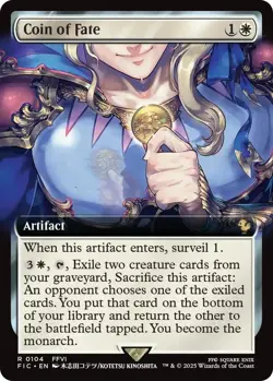 Coin of Fate Extended Art 0104 MTG Commander FINAL FANTASY Rare NP - Image 1