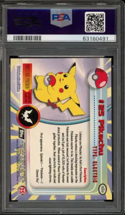 Pokemon Topps Pikachu Foil #25 PSA 9 Mint - Image 2