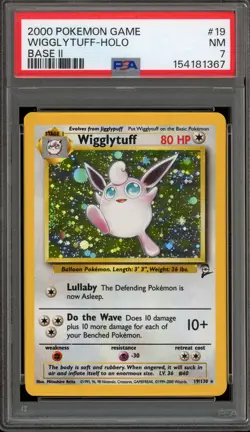 Pokemon Wigglytuff Base Set 2 Holo Rare #19 PSA 7 - Image 1