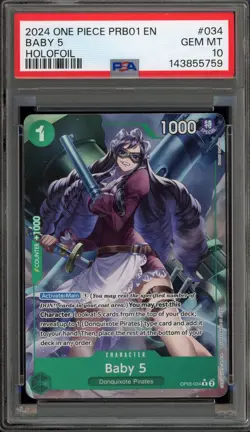 One Piece CCG Baby 5 PRB01 Holofoil OP05-034 PSA 10 Gem Mint - Image 1